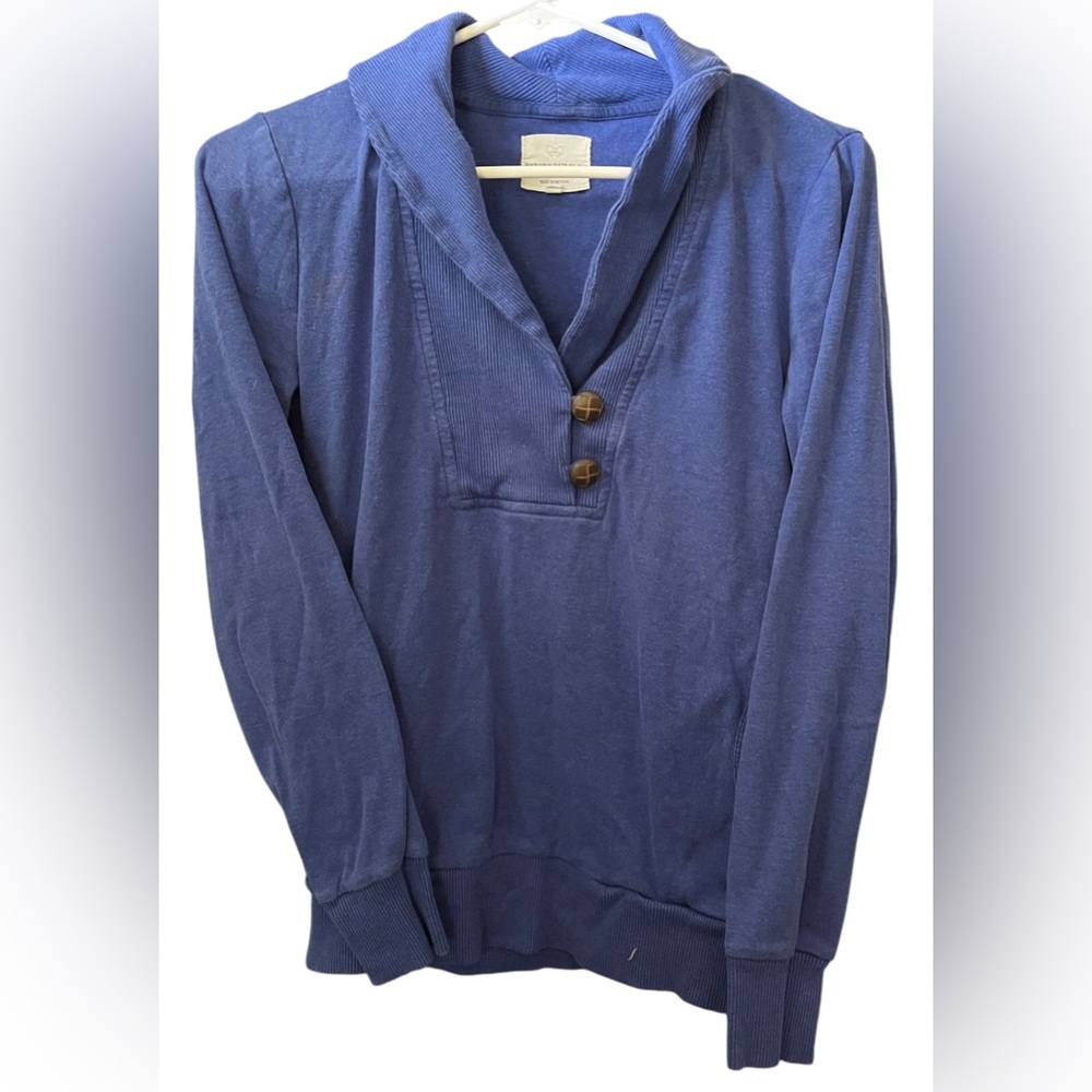 Banana Republic Blue Long Sleeve Henley Shawl Sweater Small